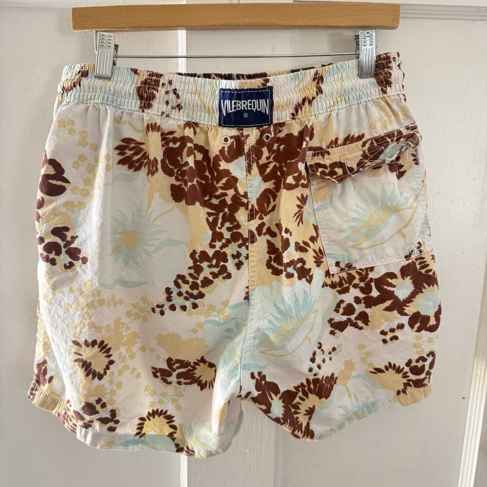 Vintage VILEBREQUIN Print Floral Multicolor Men’s Swim Trunks Shorts XL Vacation